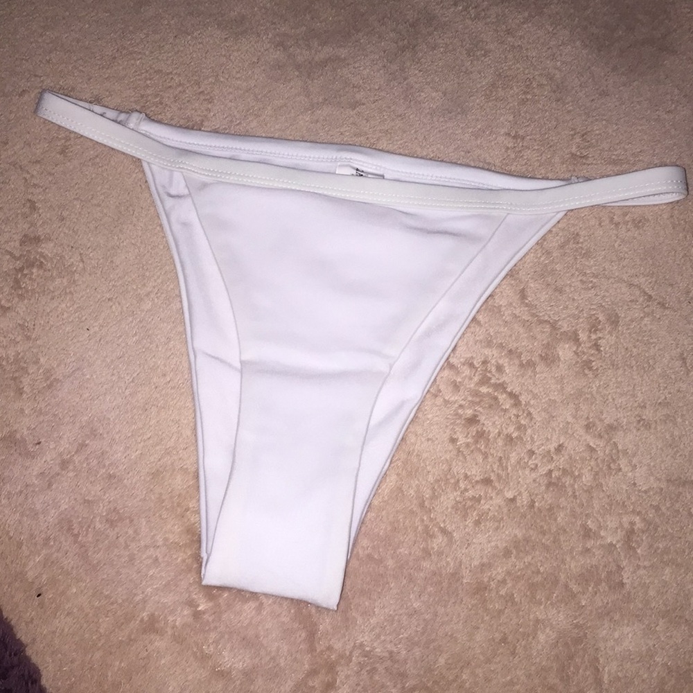 High waisted white bikini bottoms
